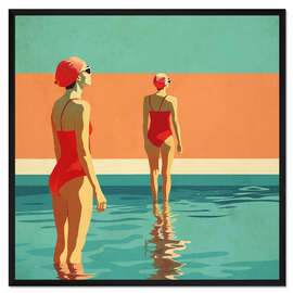 Gerahmter Kunstdruck Zwei Schwimmerinnen - Layla Oz