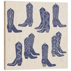 Holzbild Cowboy Boots