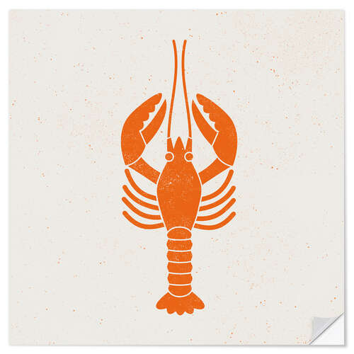 Muursticker Orange Lobster