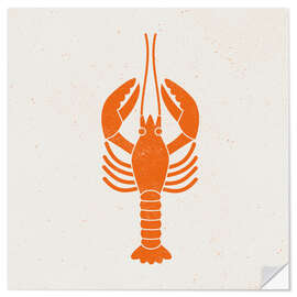 Sticker mural Orange Lobster