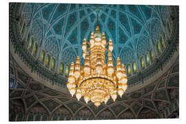 Quadro em alumínio Chandelier in the Sultan Qaboos Mosque, Muscat