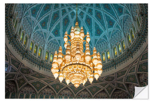 Vinilo para la pared Chandelier in the Sultan Qaboos Mosque, Muscat