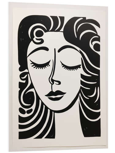 Foam board print Francoise Dreaming in Black and White