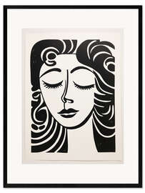 Framed art print Francoise Dreaming in Black and White