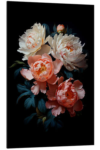 Aluminium print Baroque Vintage Peonies