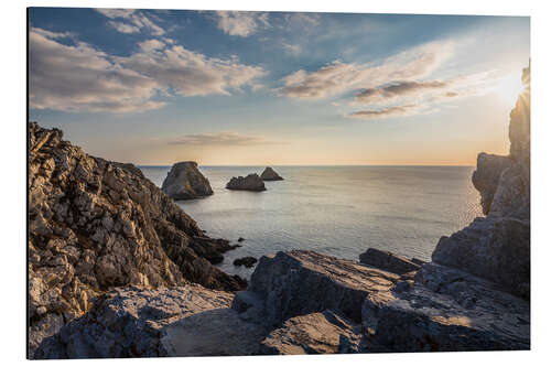 Aluminium print Sunset at Pointe de Pen Hir, Brittany