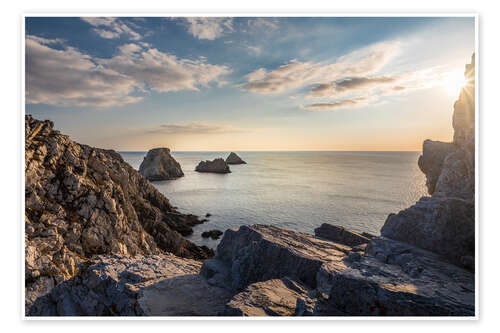 Poster Sunset at Pointe de Pen Hir, Brittany