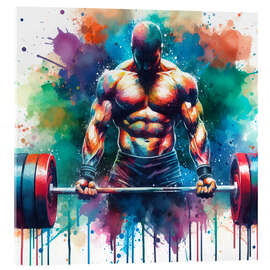 Acrylic print Weightlifter in watercolour I