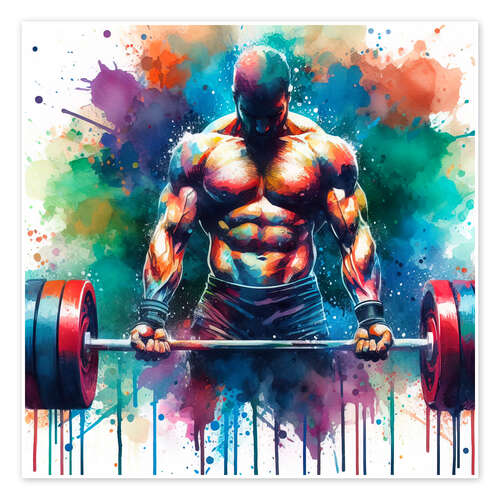 Póster Weightlifter in watercolour I