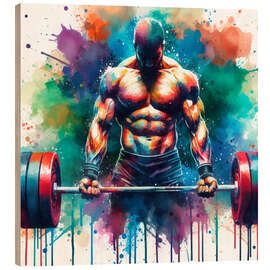 Stampa su legno Weightlifter in watercolour I