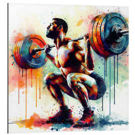 Aluminiumtavla Weightlifter in watercolour II