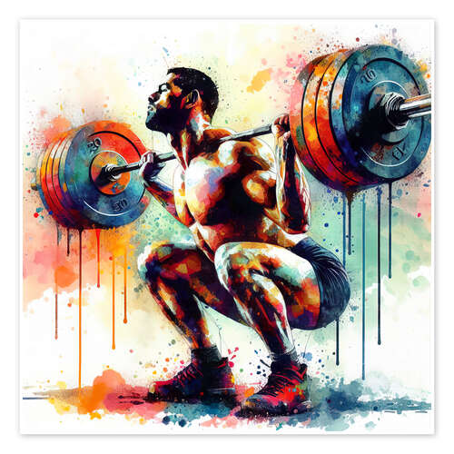 Poster Weightlifter in watercolour II