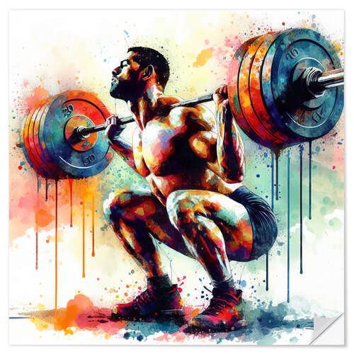 Wall sticker Weightlifter in watercolour II