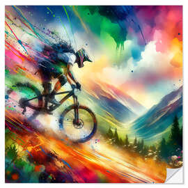 Sticker mural Downhill mountain bike III