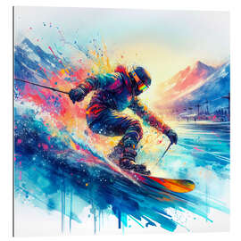 Gallery print Skier on colourful mountain I