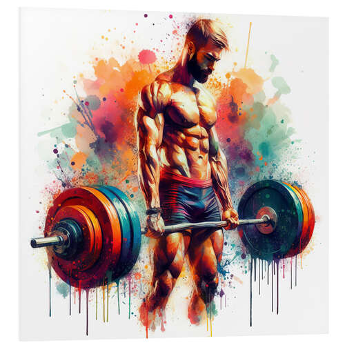 PVC print Weightlifter in watercolour III