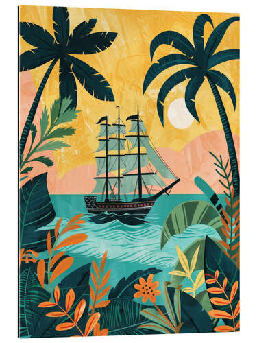 Gallery print Tropical view with galleon