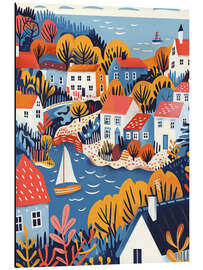 Magnettafel Hafen und Seelandschaft