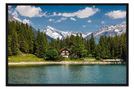 Gerahmter Kunstdruck Haus am Arnisee in den Urner Alpen I