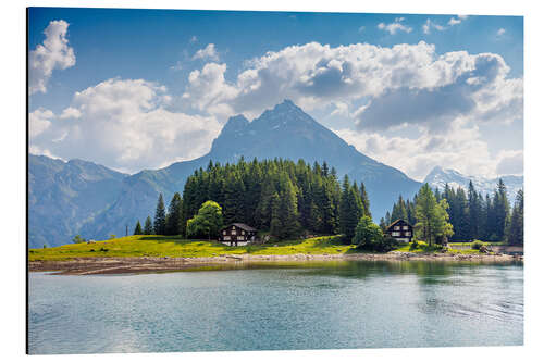 Aluminium print House at Lake Arnisee in the Uri Alps II