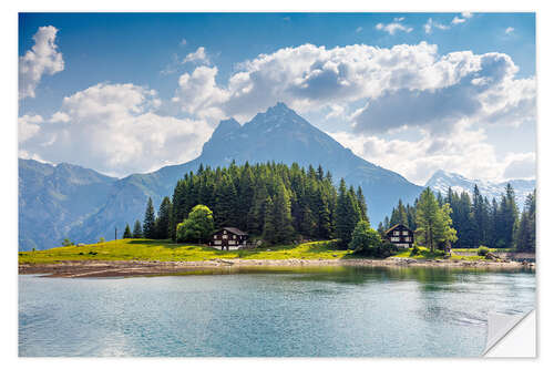 Sticker mural House at Lake Arnisee in the Uri Alps II