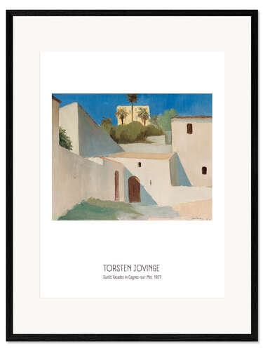 Ingelijste kunstdruk Torsten Jovinge - Sunlit facades in Cagnes sur Mer, 1927