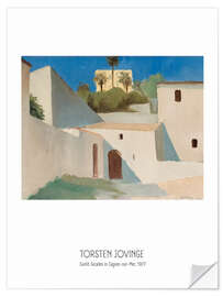 Selvklebende plakat Torsten Jovinge - Sunlit facades in Cagnes sur Mer, 1927