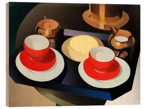 Quadro de madeira Still life with red cups, 1936