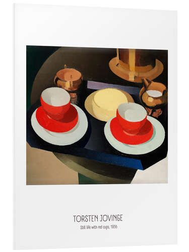 Tableau en PVC Torsten Jovinge - Still life with red cups, 1936