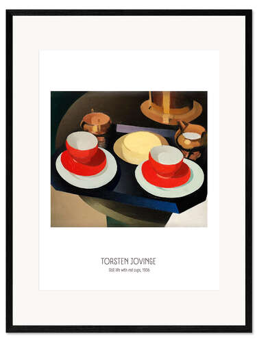 Framed art print Torsten Jovinge - Still life with red cups, 1936