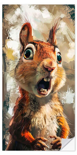 Selvklebende plakat Screaming squirrel