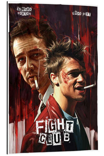 Tableau en aluminium Fight Club - Edward Norton, Brad Pitt