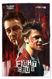 Självhäftande poster Fight Club - Edward Norton, Brad Pitt