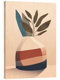 Wood print Plant Pot