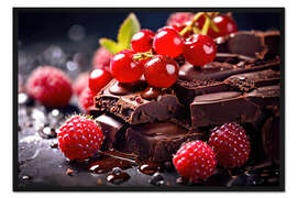 Gerahmter Kunstdruck Beeren Und Schokolade