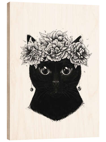 Wood print Frida Catlo