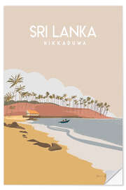 Selvklebende plakat Sri Lanka, Hikkiduwa