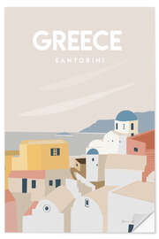 Selvklebende plakat Greece, Santorini