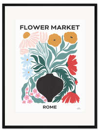 Gerahmter Kunstdruck Flower Market - Rome