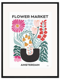 Gerahmter Kunstdruck Flower Market - Amsterdam