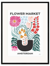 Impressão artística com moldura Flower Market - Amsterdam