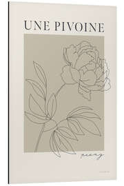 Tableau en aluminium French Flowers - Une Pivoine