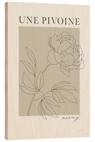 Wood print French Flowers - Une Pivoine