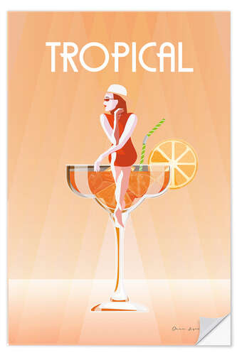 Selvklebende plakat Tropical Drink