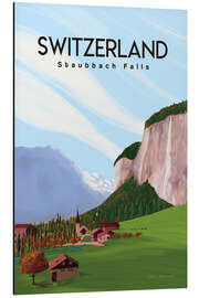 Tableau en aluminium Switzerland, Staubbach Falls - Omar Escalante