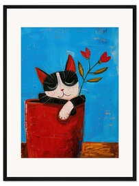 Gerahmter Kunstdruck Verkaterte Katze