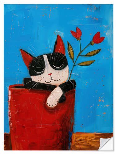 Adesivo murale Cat Hangover