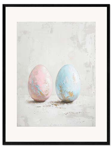 Impressão artística com moldura Two Pastel Eggs