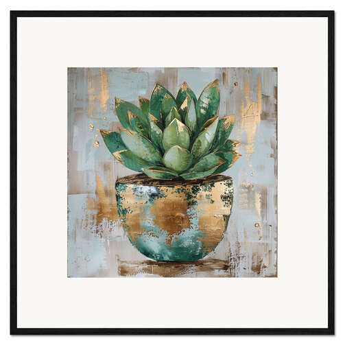 Inramat konsttryck Succulent Tranquility