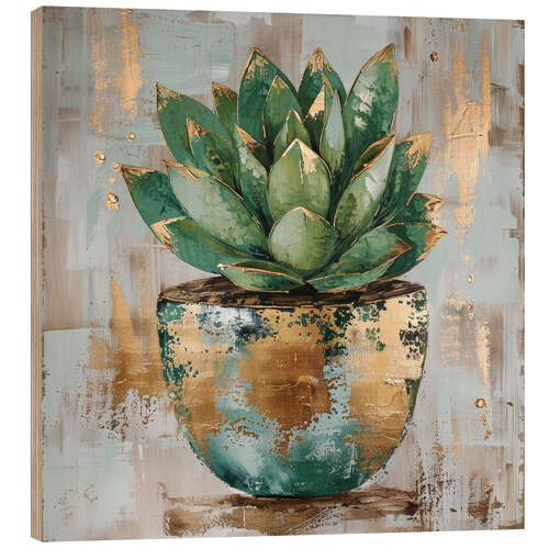 Wood print Succulent Tranquility